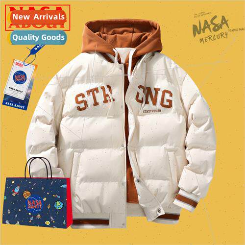 warm fake twoPCS cotton jacket men winter hooded tide leisur