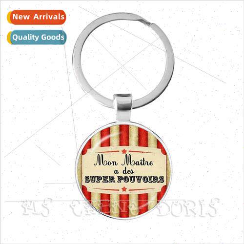 Fashion Teacher  Merci Gratude Keychain Time Gemstone Jewell
