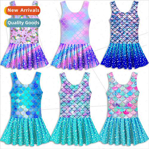 Childrens swimsu mermaid girls one-piece dress swimsu spa cu