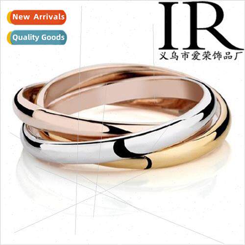 Three lifetimes couple ring three colors rose gold color gol