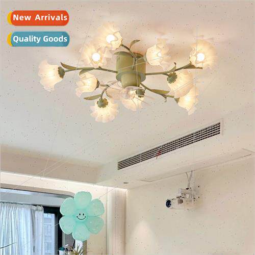 French rustic living room light wh fan Scandinavian modern m