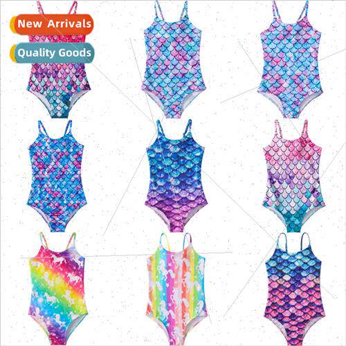 Europe childrens swimsus 2022 new baby fish scale swimsu gir
