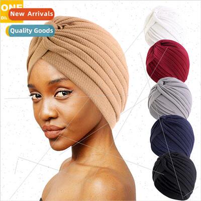 Pleated Vintage Turban Hat Pineapple Check Thickened Indian