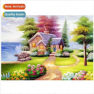 New lakeside cottage landscape diamond painting small simple