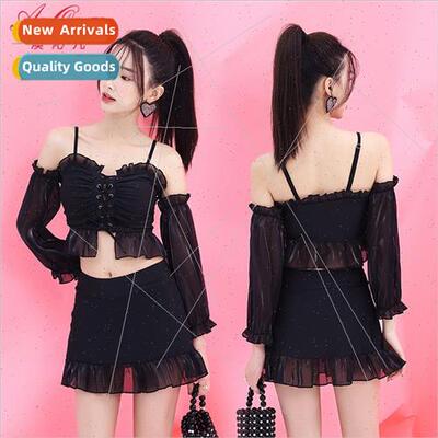 Sexy swimsu womens spl long-sleeved skirt pure desire wind t