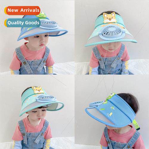 Increase brim children sun hat boys girls wh USB rechargeabl