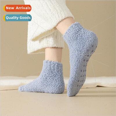 Coral velvet women socks fall winter mid-calf socks do not f