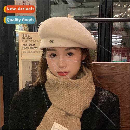 Australian wool beret female fall winter new big head around