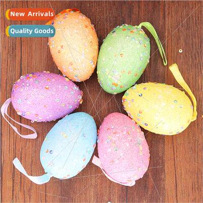 New Easter foam eggs 5*7cm gold powder patch colorful Easter