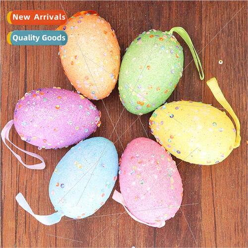 New Easter foam eggs 5*7cm gold powder patch colorful Easter