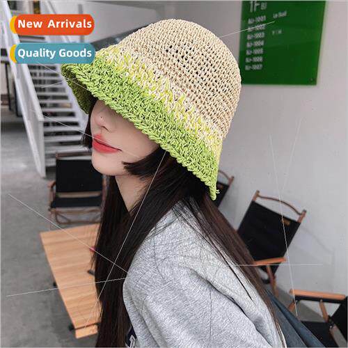 Straw fisherman hat female summer breathable Japan big head