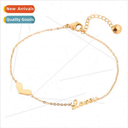Korea Ins simple new rose gold love Love letters bracelet lo
