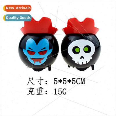 fun wind-up black rotating skull pirate skull Halloween smal