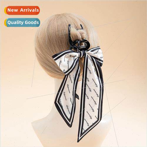 2023 new bow fluttering bgrasp clip female French retro back
