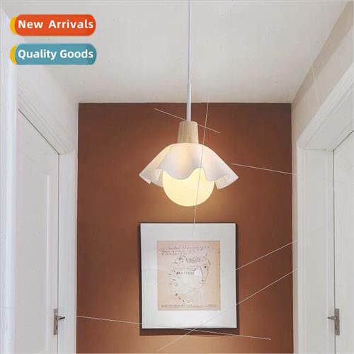 Scandinavian bedroom bedside lamp ins wind flower glass chan