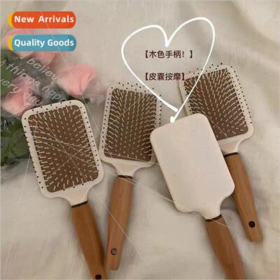 Korea ins wind simple airbag comb wooden handle anti-static