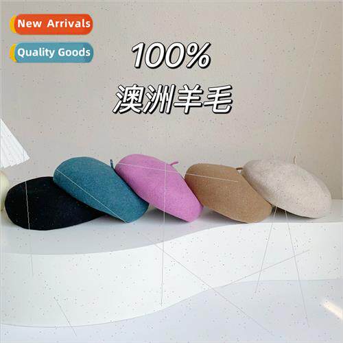 Wool beret female  Korea  Hundred Hch Englretro autumn winte