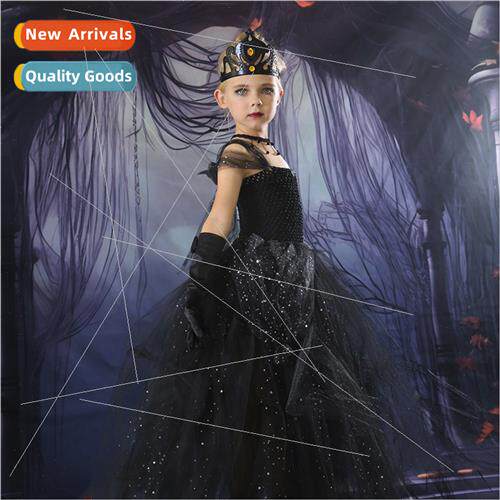 Europe Halloween Kids Costumes Dark Princess Wch Long Dress