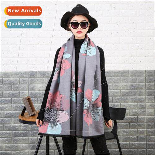 Autumn winter sunflower imation cashmere scarf female double