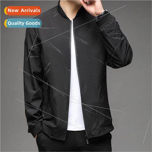 Dark pattern new 2023 spring fall jacket men stand-up collar