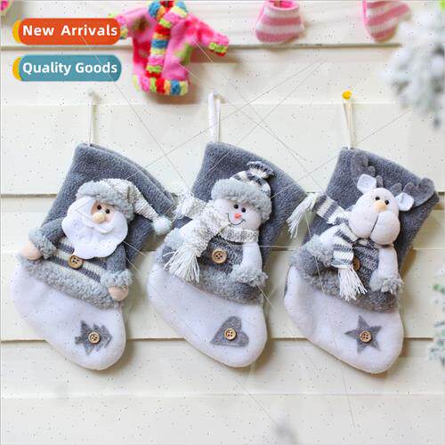 New Christmas Decorations Thick Flannel Christmas Stocking H