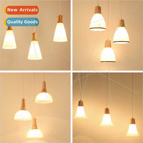 Scandinavian chandelier log dining room lamp three solid woo