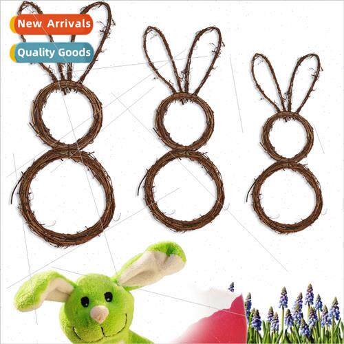 2023 Easter Bunny Rattan Wreath Party Decoration Hanging Dec