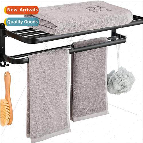 Double towel rack with two towel bars wall mounted bracket适