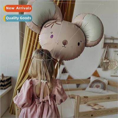 Large cute moon bear balloon pink mouse floating aluminum fi