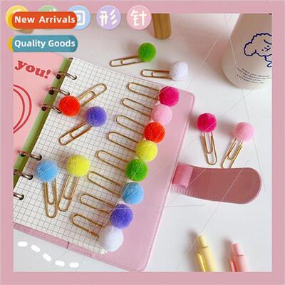 Japanese cute creative metal paper clip bookmarks colorful c