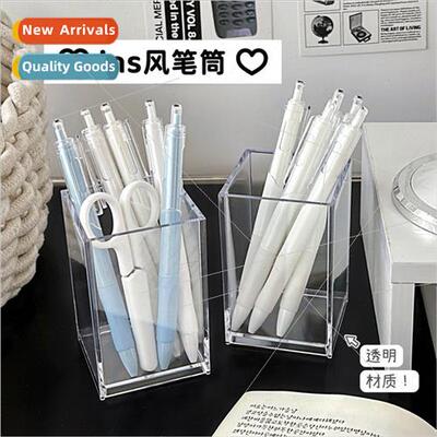 ins no print wind transparent acrylic pen holder office desk