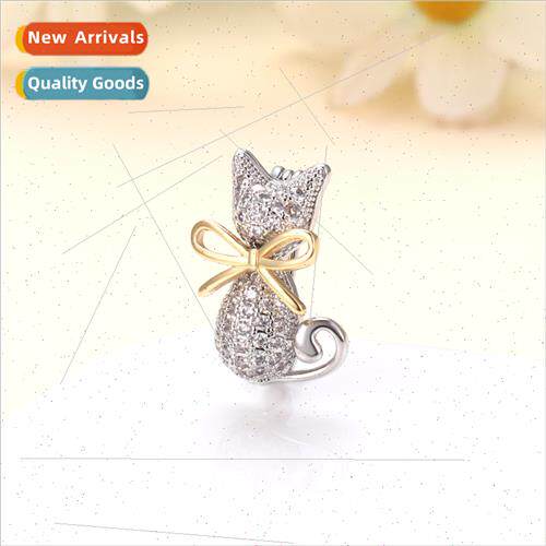Korea fashion cute cat lapel pin anti-glow buckle senior zir
