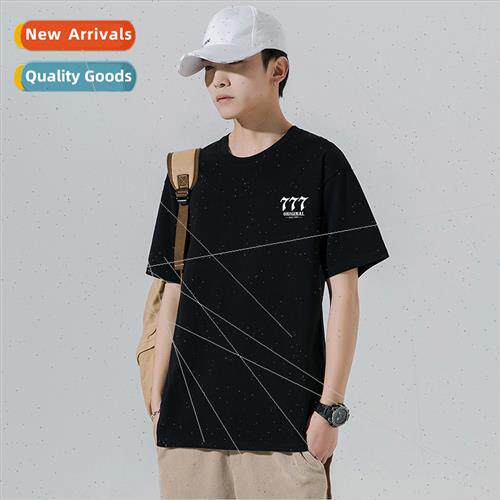 Short-sleeved T-shirt men 2023 summer new thin casual round