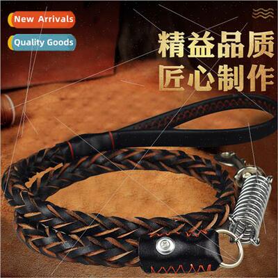 Pet leash dog cowhide leash medium large dogs explosion-prop
