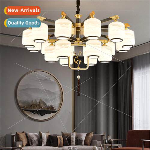 New Chinese chandelier full copper living room lamp simple a