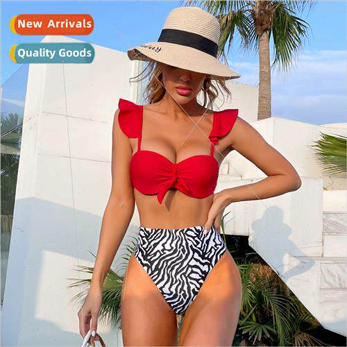 2021 New Europe Bikini Swimsu Womens Swimwear i Printed High