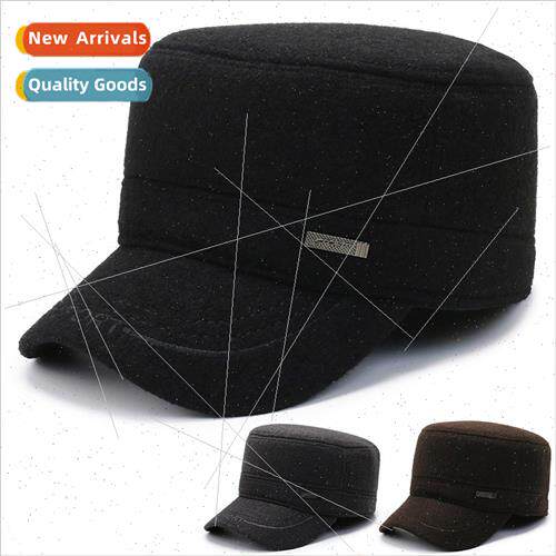Autumn winter men hat padded thickened cotton cap simple old