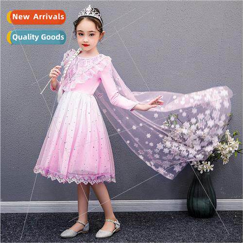2022 Autumn Frozen Elsa Princess dress girls long-sleeved dr