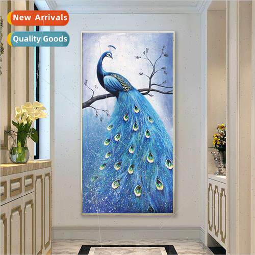 Diamond painting new DIY blue peacock full round diamonds in