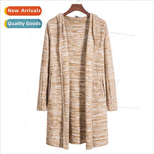 2020 fall new men medium-length knted cardigan outside hoode