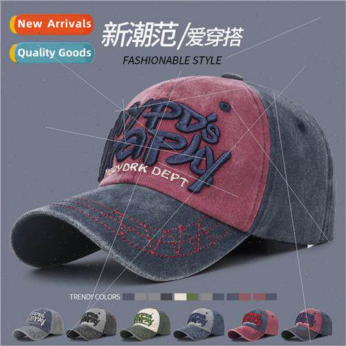New Korea washed three-dimensional embroidery letters baseba