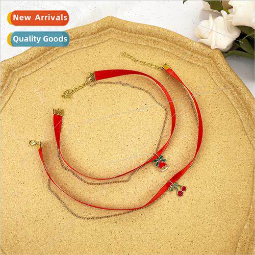 Red cherry bell necklace female simple versatile senior sens
