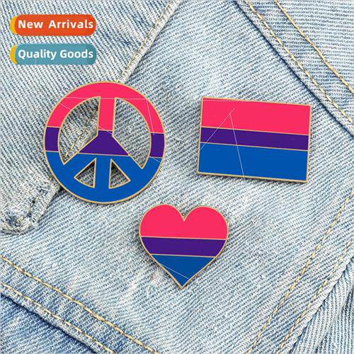 Cartoon round brooch colorful tide personaly cute metal broo