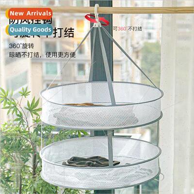 Clothes basket drying net folding large double drying basket