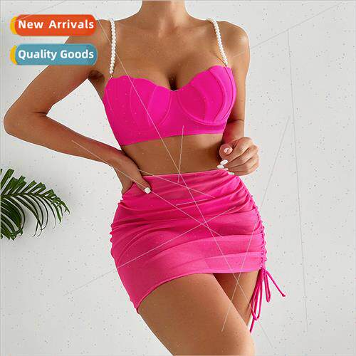 2024 New Rose Bikini Three Piece Separate Swimsu Europe