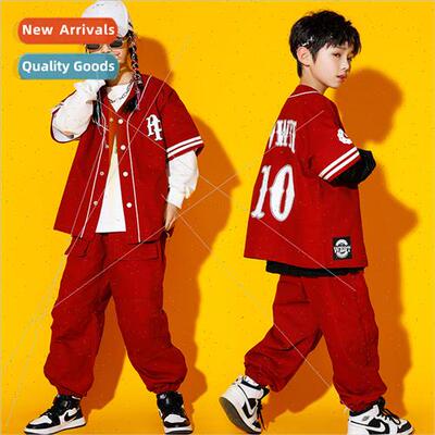 Childrens spring, summer and fall wine red set dance practic