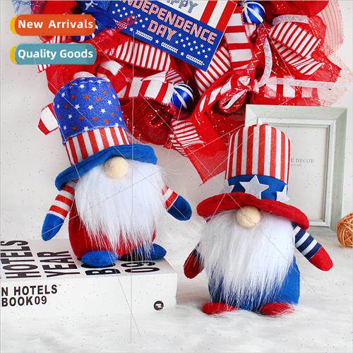 New U.S. Independence Day Striped Five Star Faceless Doll De