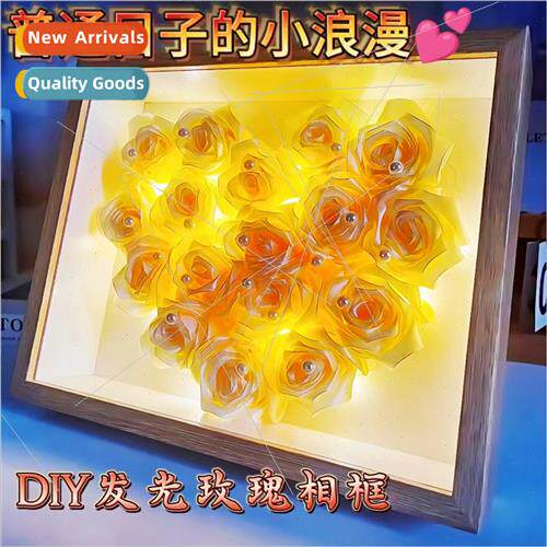handmade diy ribbon rose photo frame Tanabata Valentine Day