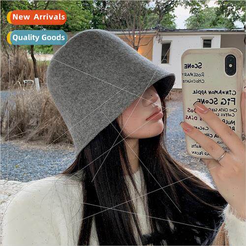 Soft Australian wool bucket hat women fall winter double-sid