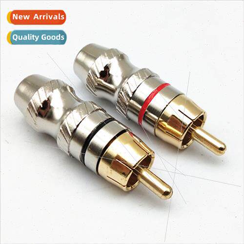 Gold-plated RCA Twill Soldered Lotus Head AV Plugs Video Hea